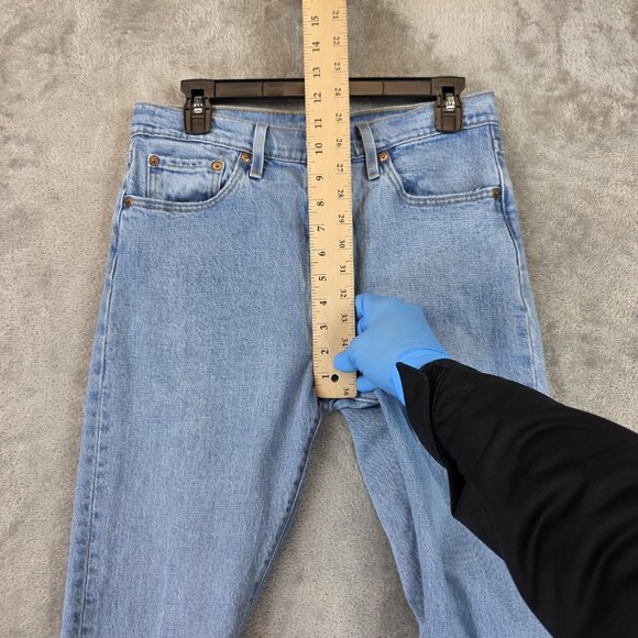 Levis 501 Skinny Jeans Womens 29 Light Wash Blue Denim Button Fly Frayed Hem - Picture 4 of 13